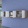 Hanah Home EA114 - 2720 Estantería de Pared Nogal y Blanco 180 cm